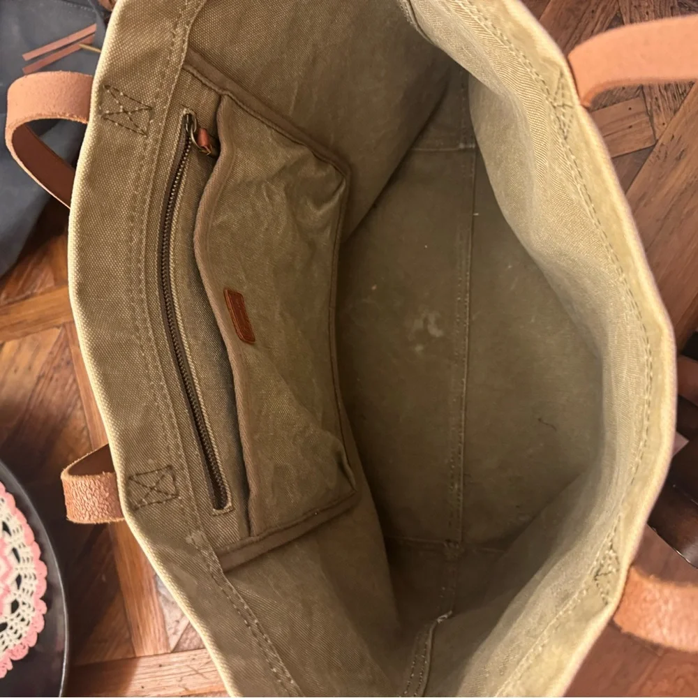 Madewell Green Canvas Tote Bag